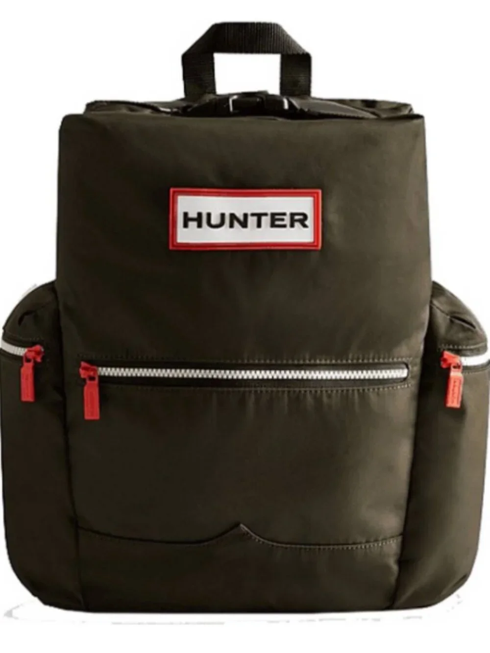 Hunter Unisex Nylon Large Top clip Backpack - Dark Olive Green - Picture 8 of 8